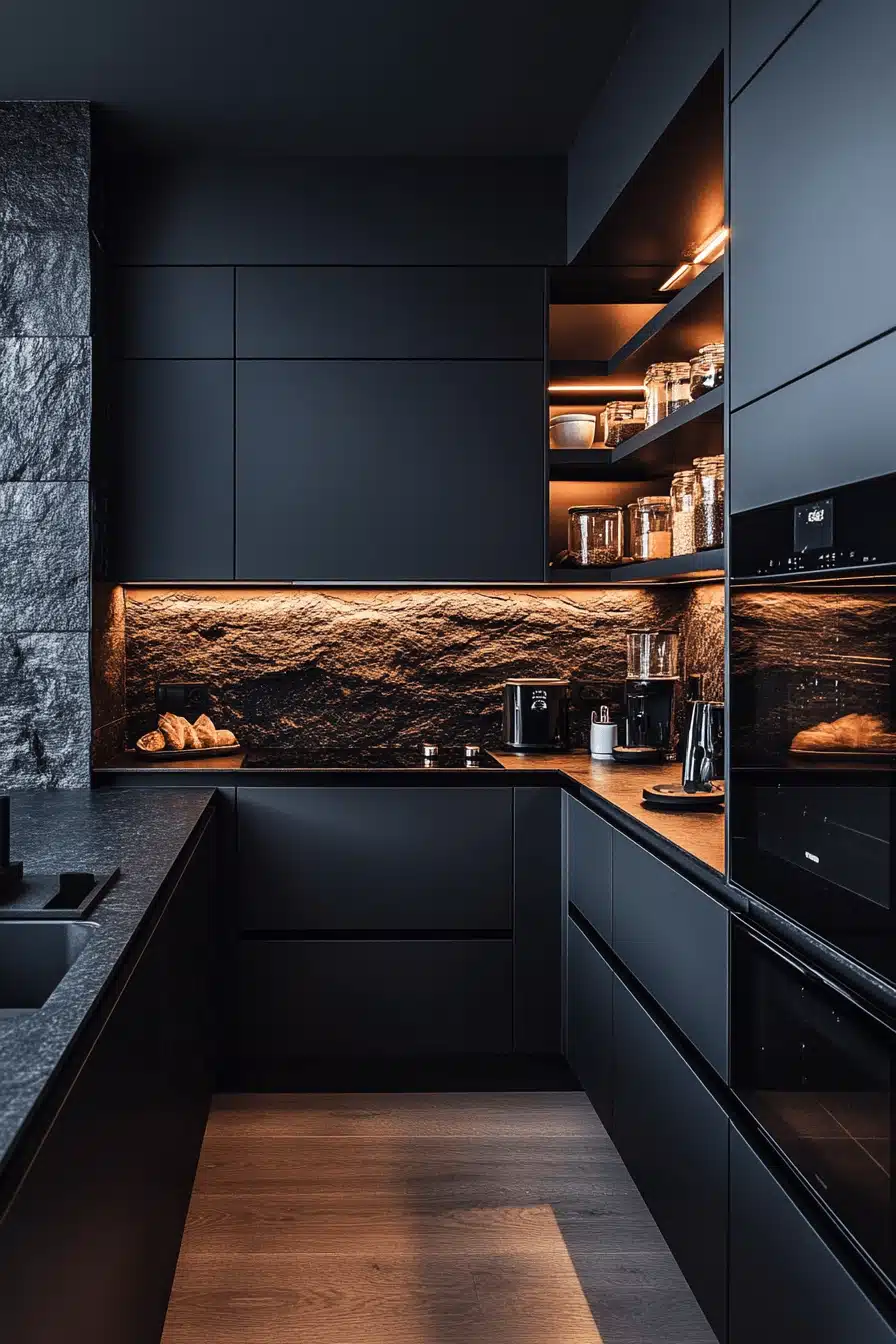 small moody kitchen