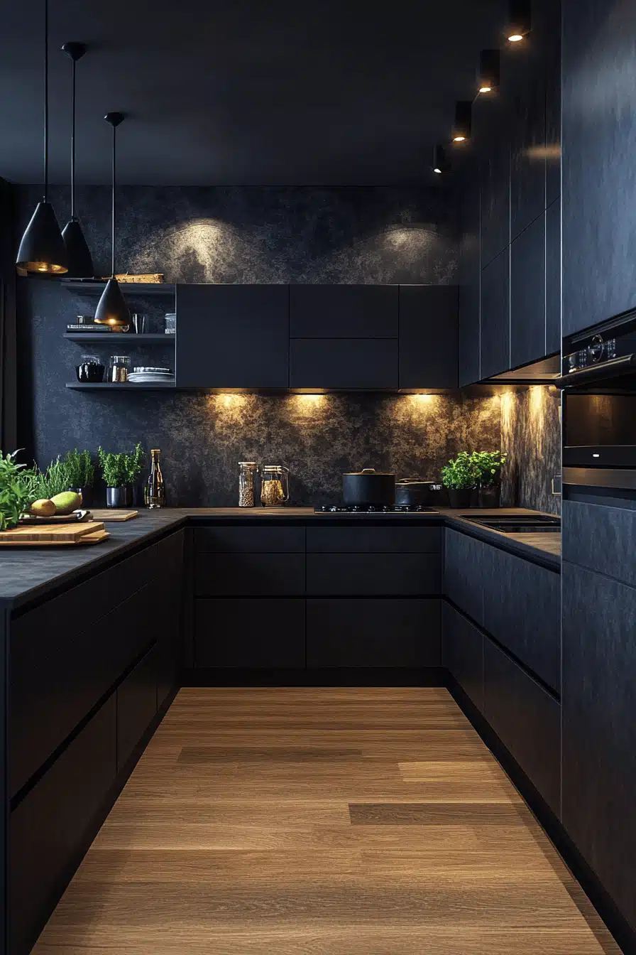 small moody kitchen