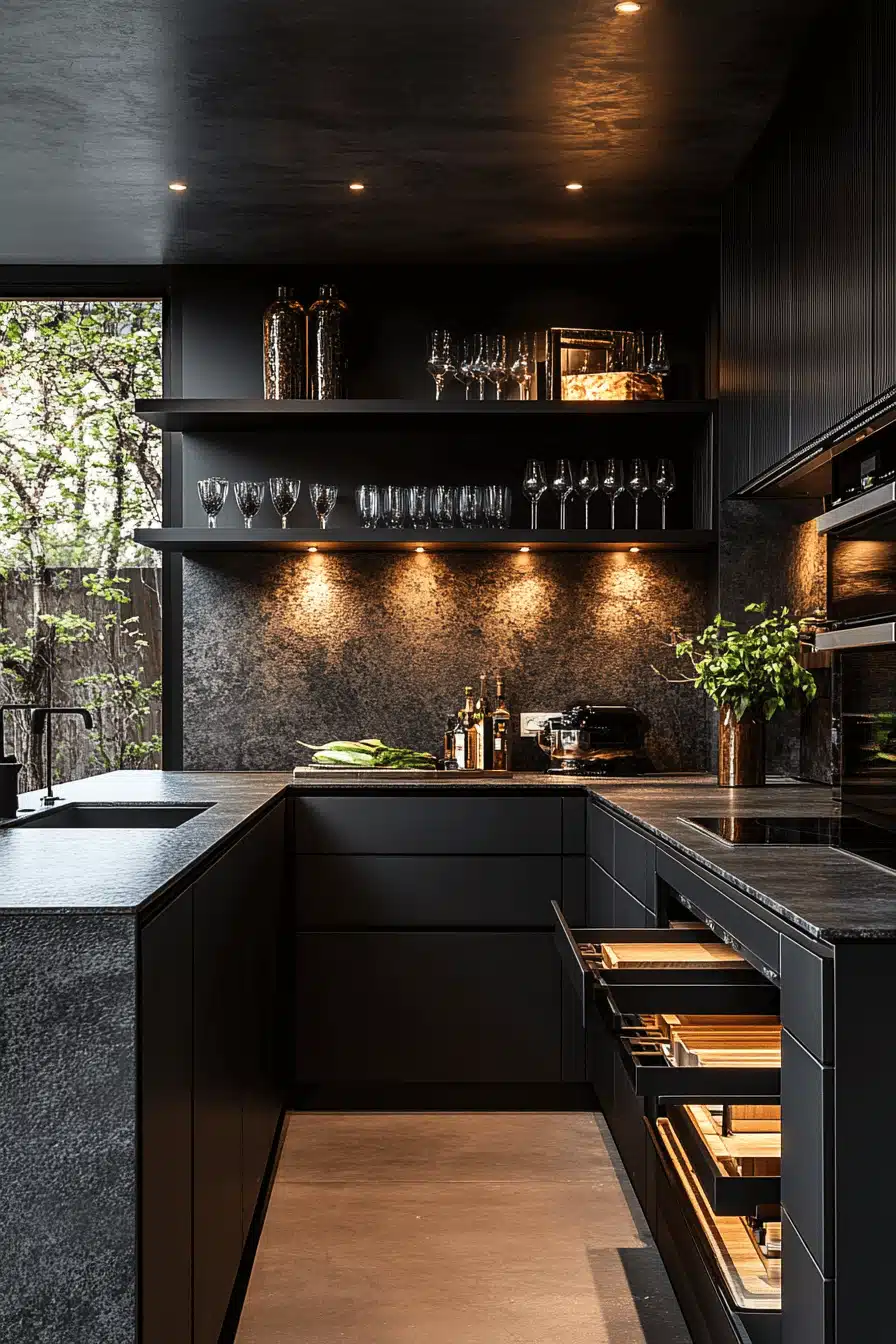 small moody kitchen