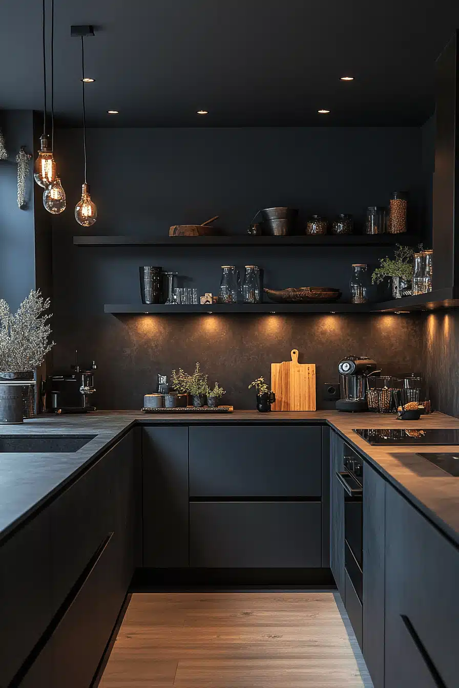 small moody kitchen