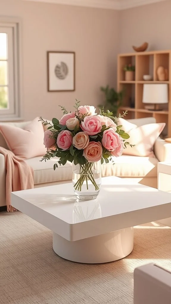 pink floral living room