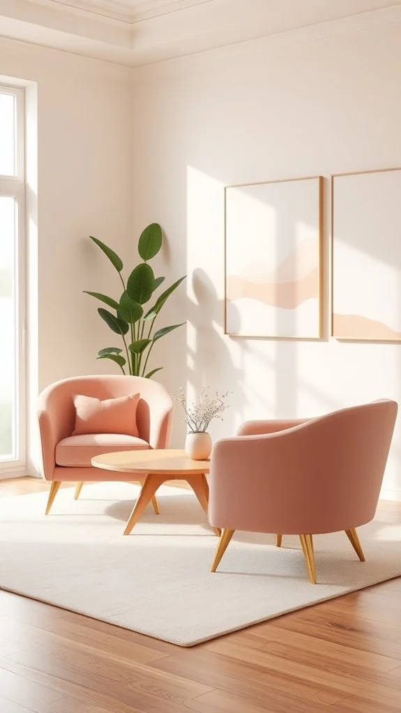 stylish pink accent chairs