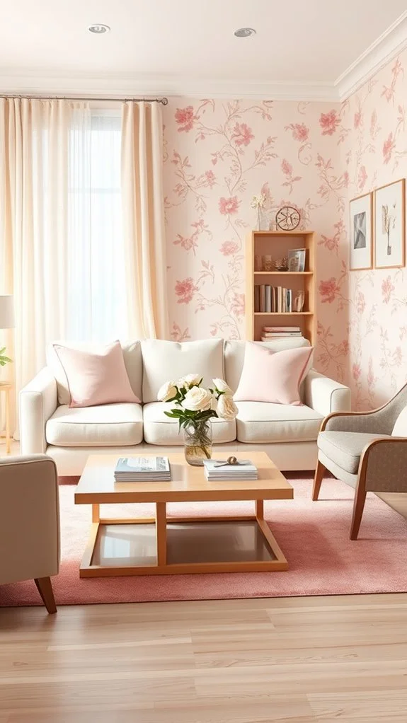 pink floral wallpaper elegance