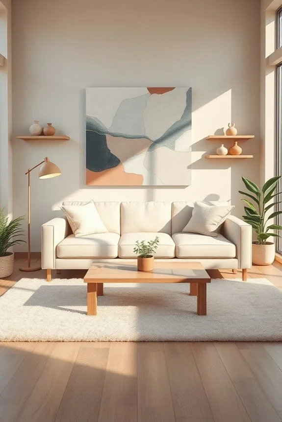 contemporary art in living room