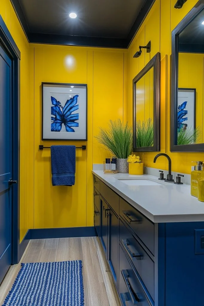 Modern Mustard and Cobalt Contrast