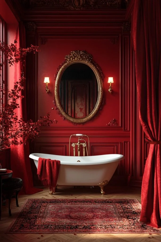 Regal Ruby and Gilded Accents