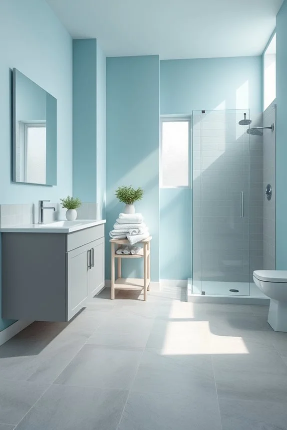 serene sky blue accents