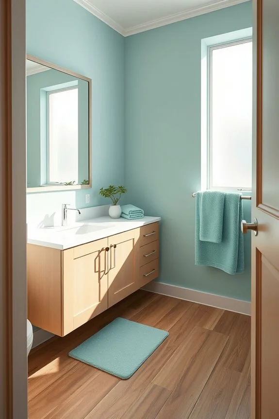 serene aqua and brown