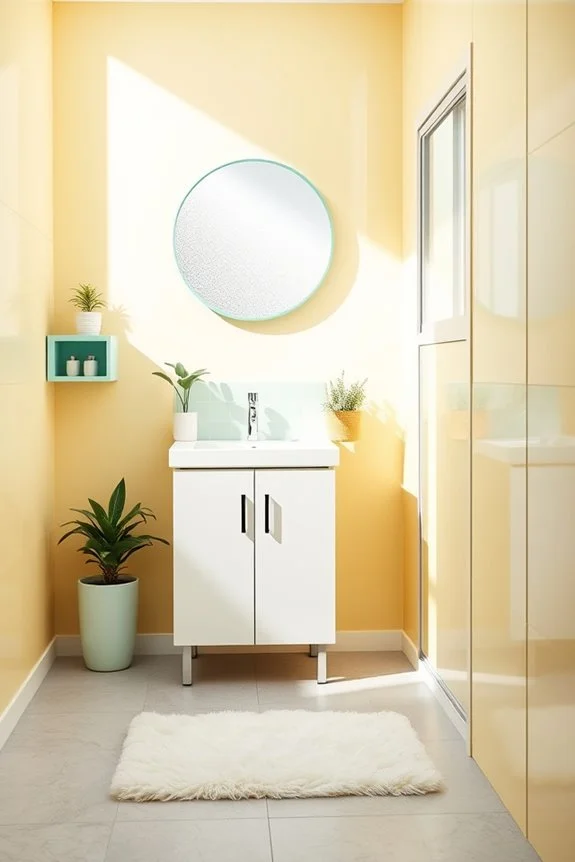 cheerful bathroom color combination