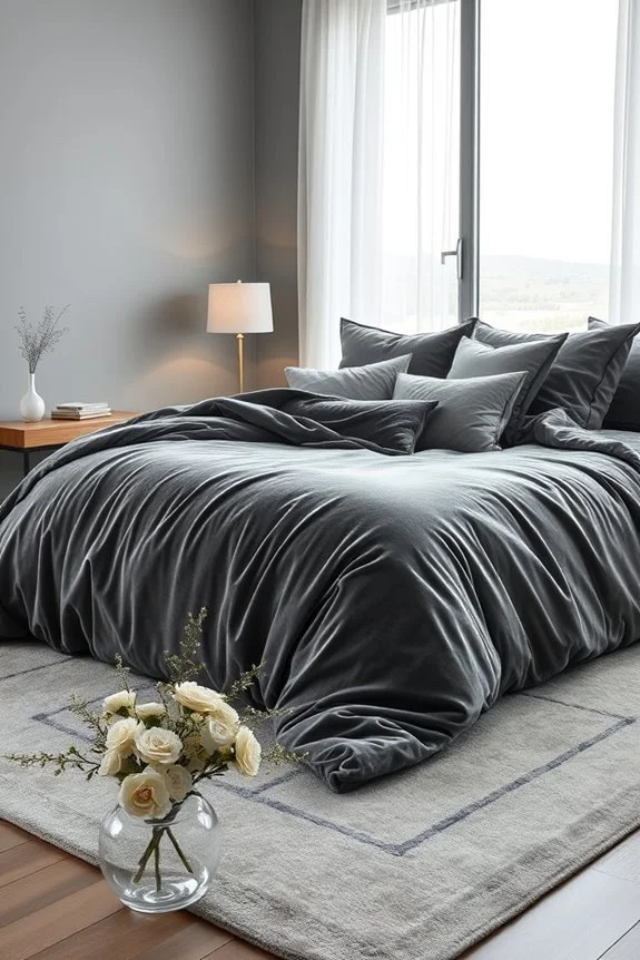 luxurious grey velvet comfort