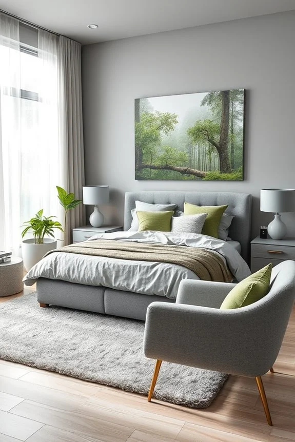 serene grey green bedroom retreat