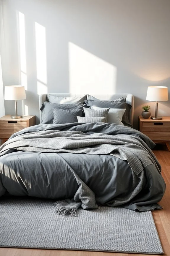layered grey bedding styles