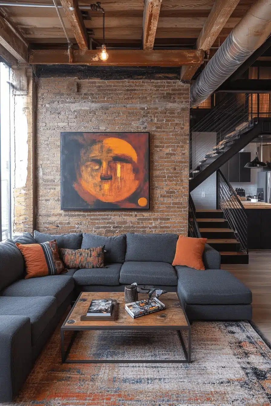 Industrial chic tiny condo design