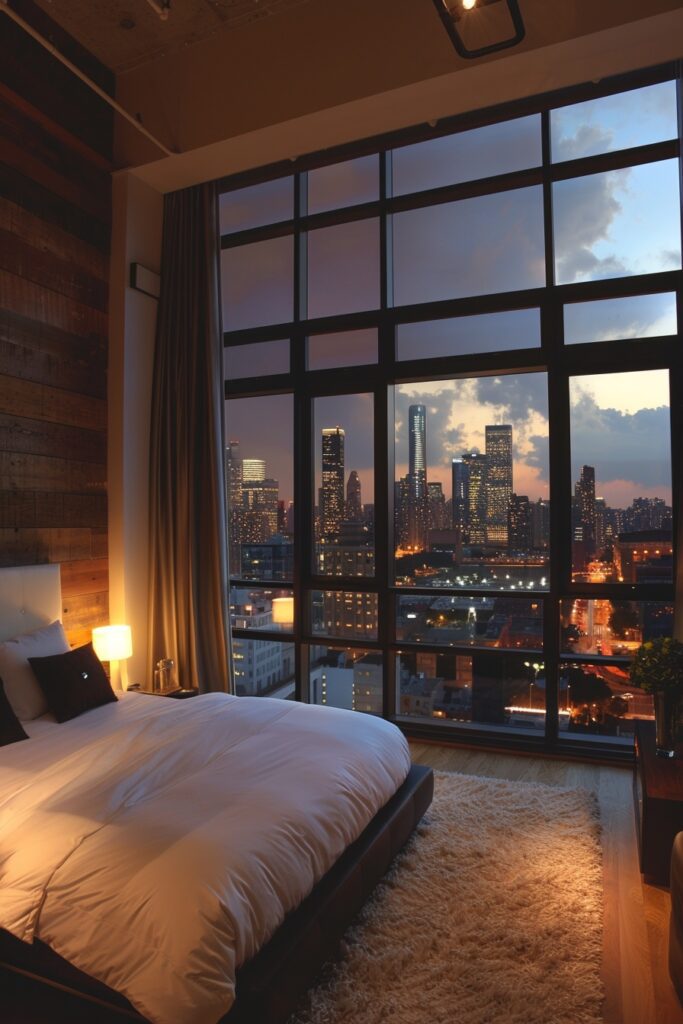 Sleek Metropolitan Skyline Bedroom