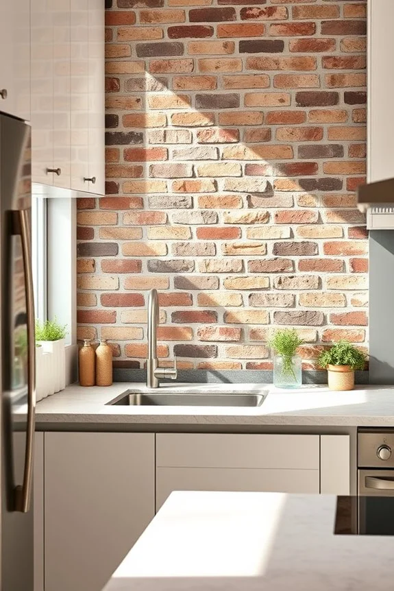 reclaimed brick backsplash