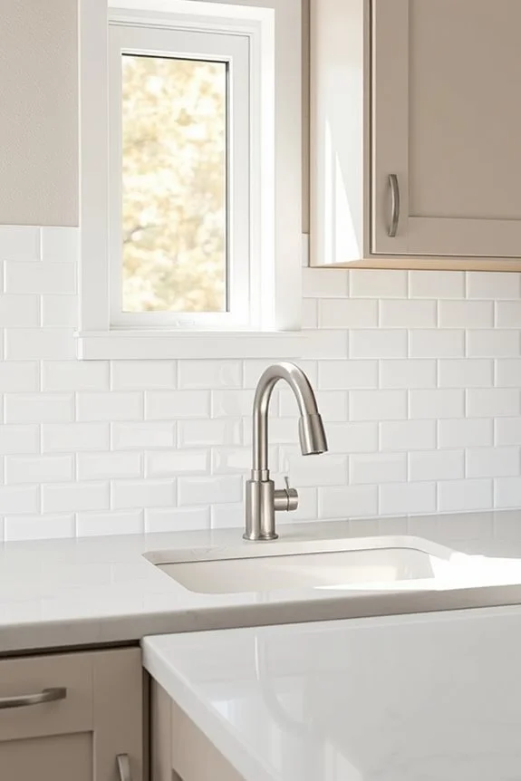 clean grout lines in kitchen