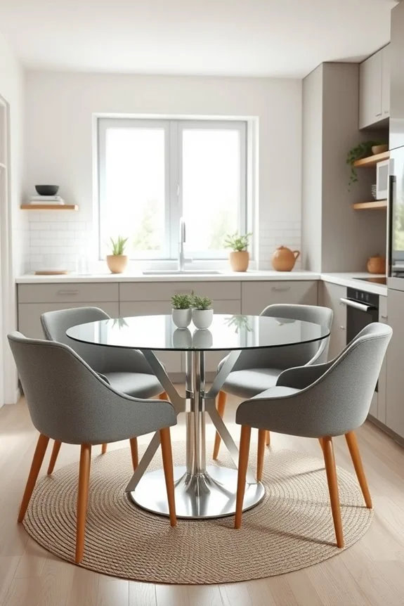 stylish glass dining table