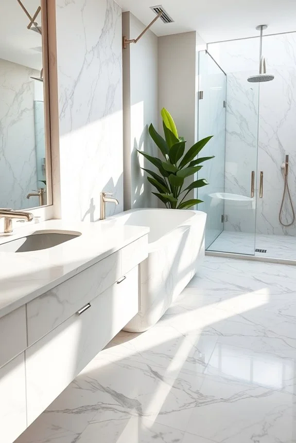 comparison of polished and honed marble finishes