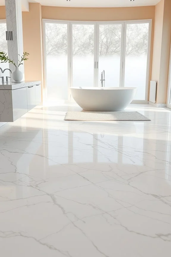 marble flooring in bathroom