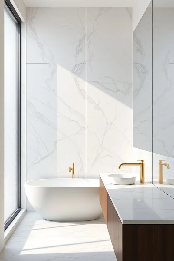 marble wall panels in bathroom