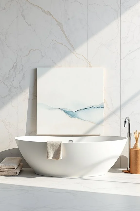 marble as backdrop for art