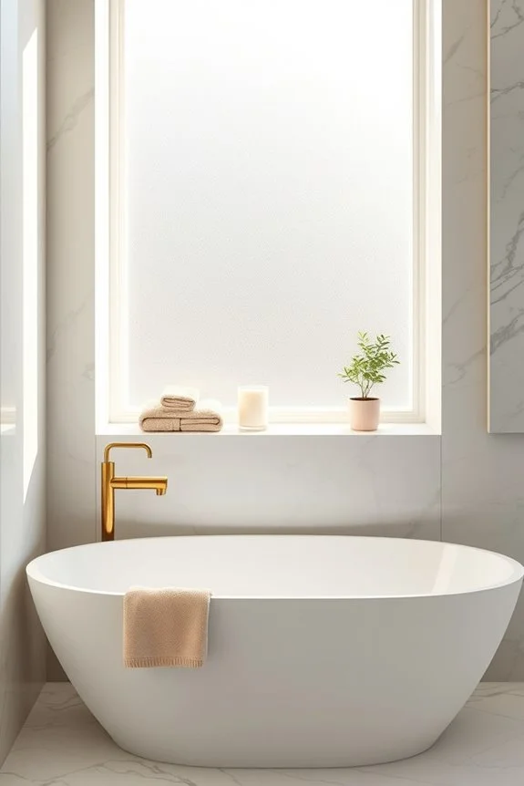 marble accent niche with lighting