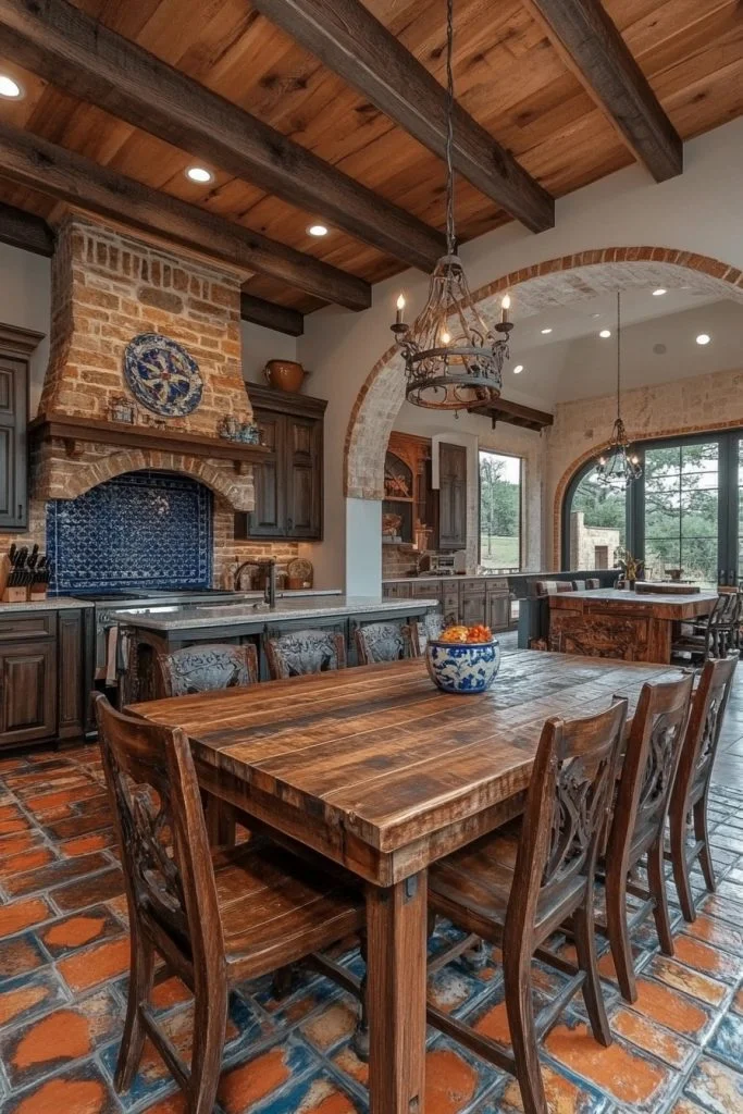 Mediterranean Charm Barndominium Kitchen