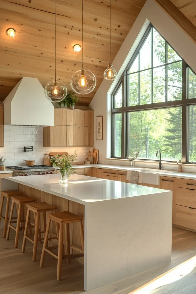 Scandinavian Simplicity Barndominium Kitchen