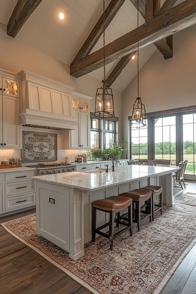 High Ceiling Barndominium Kitchen