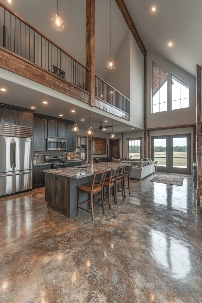 Open Concept Barndominium Kitchen