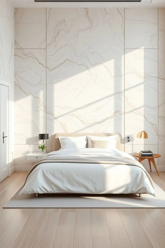 luxurious marbled wall panels