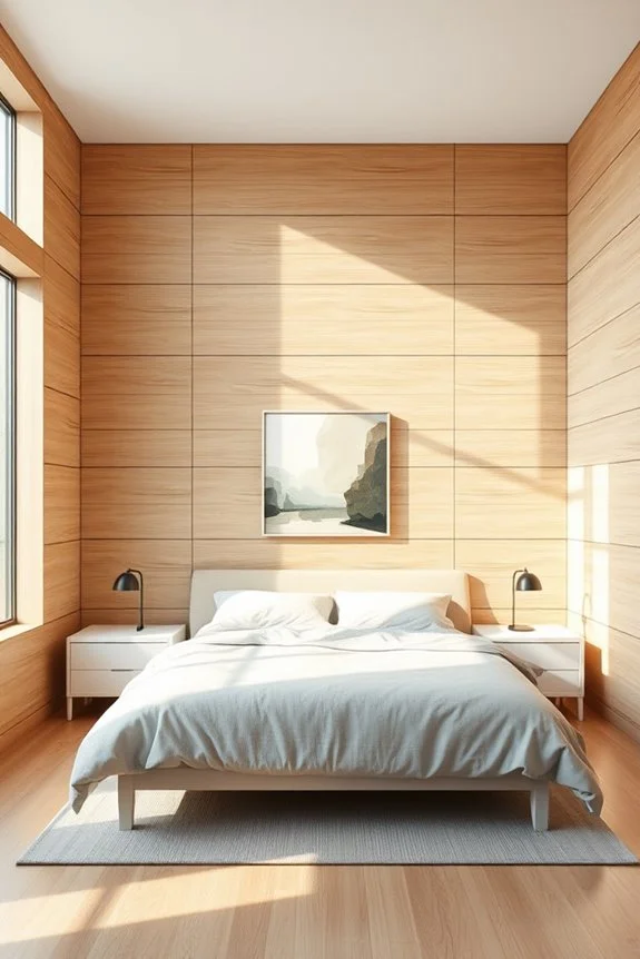 sophisticated minimalist bedroom panels