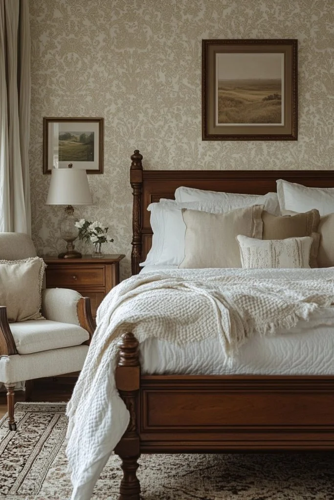 Transitional Victorian Guest Room