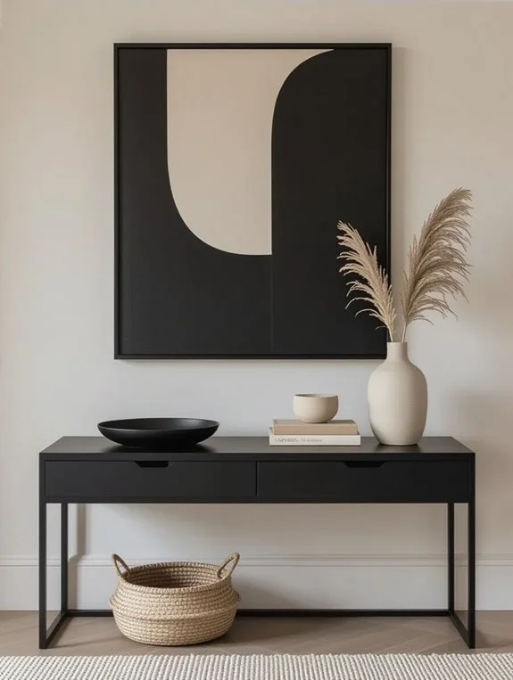 narrow console for organization