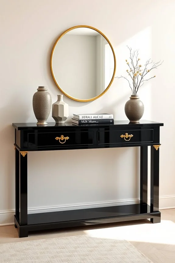 glamorous black console elegance