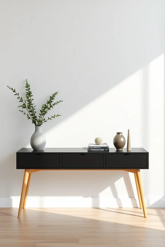 scandinavian black console elegance