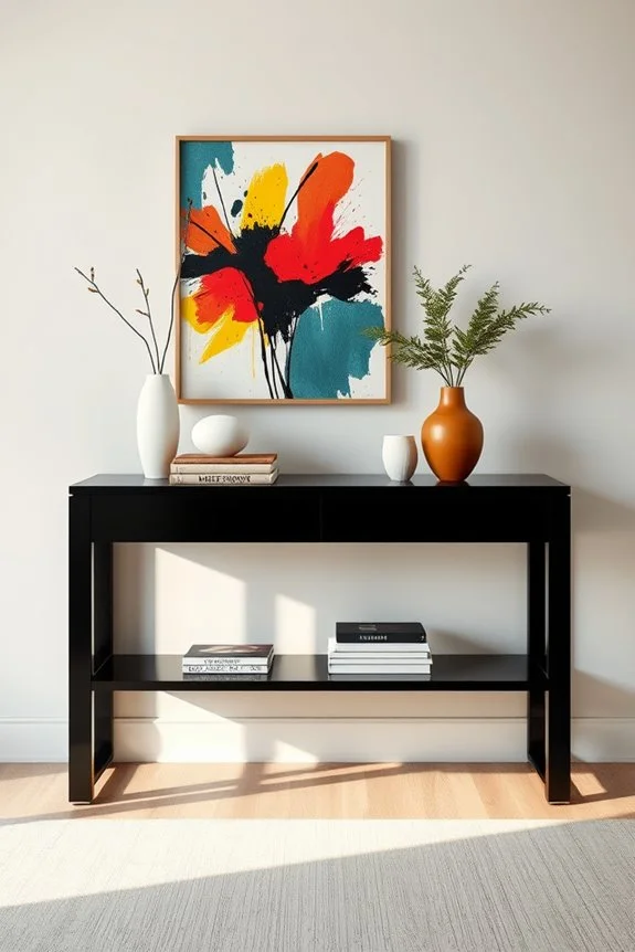 bold artwork on black console