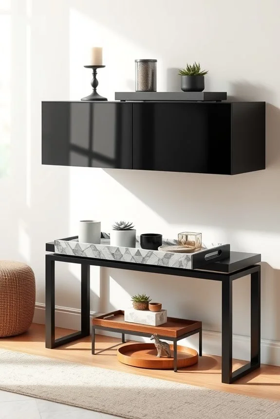 stylish black console decor