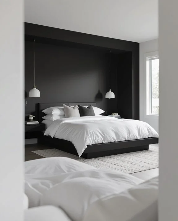 bold monochrome bedroom design