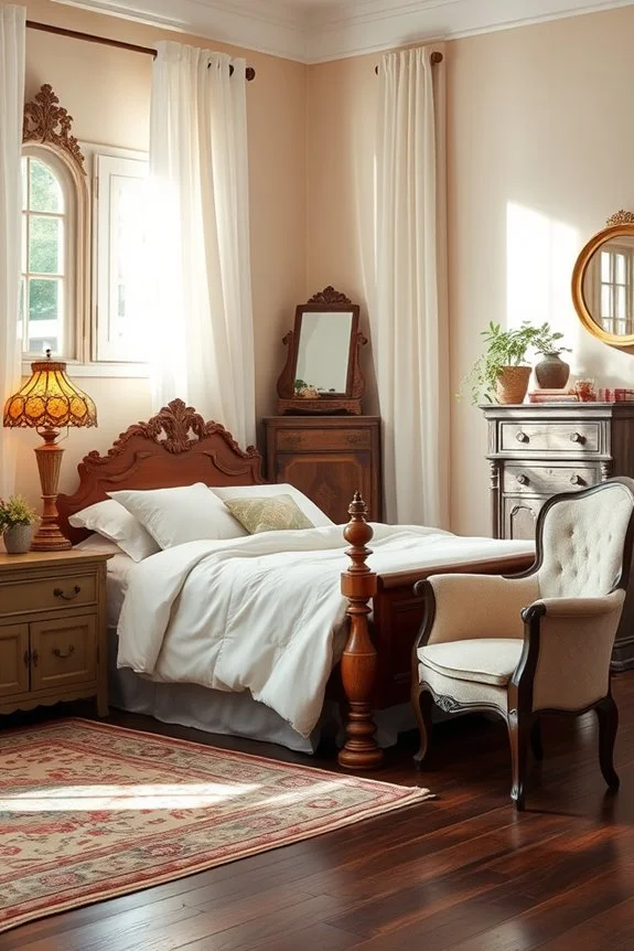 vintage decor enhances bedroom charm