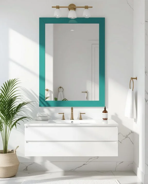 colorful mirror frame makeover