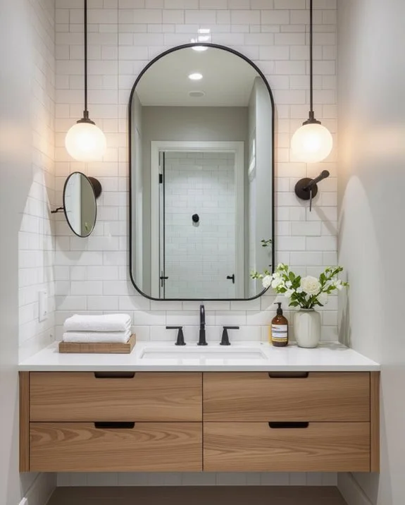 layered mirror gallery display