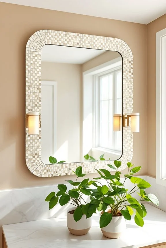 glamorous mirrored mosaic accents