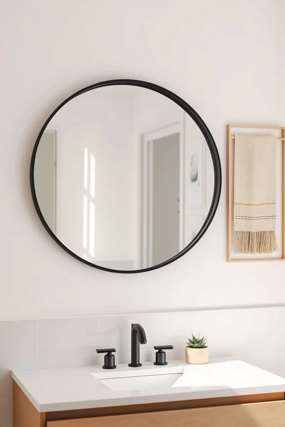 bathroom art and mirrors