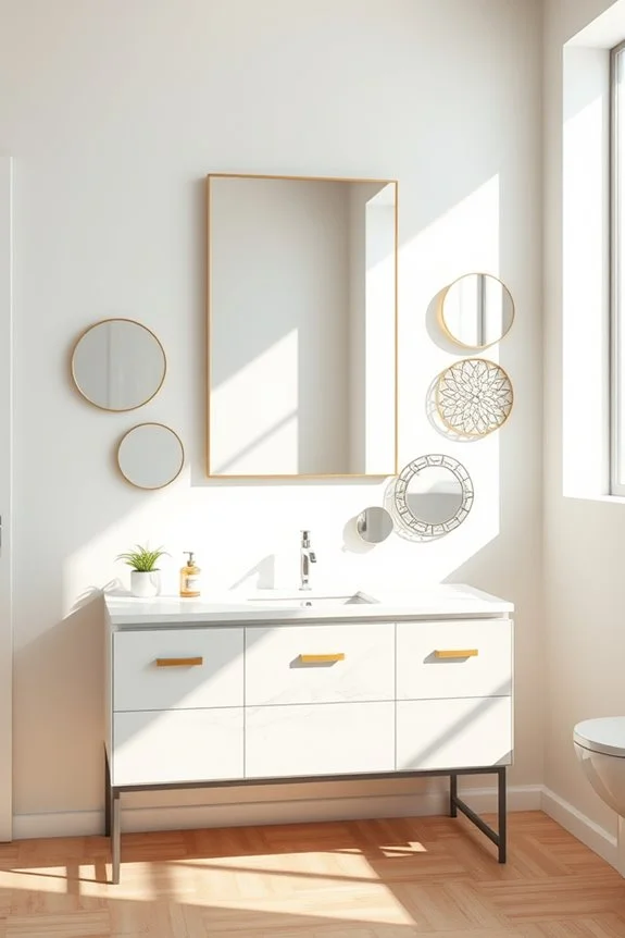 layered mirrors for depth