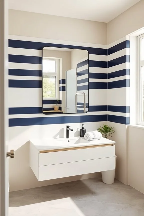 bold stripes for bathrooms
