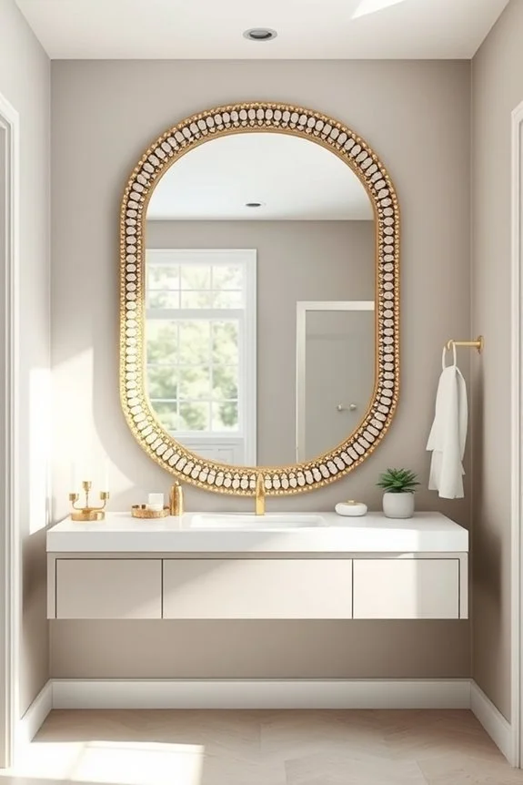 elegant beaded mirror decor