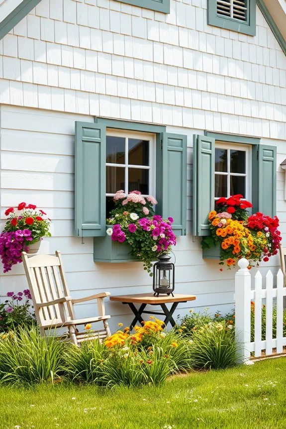 vibrant flower window boxes