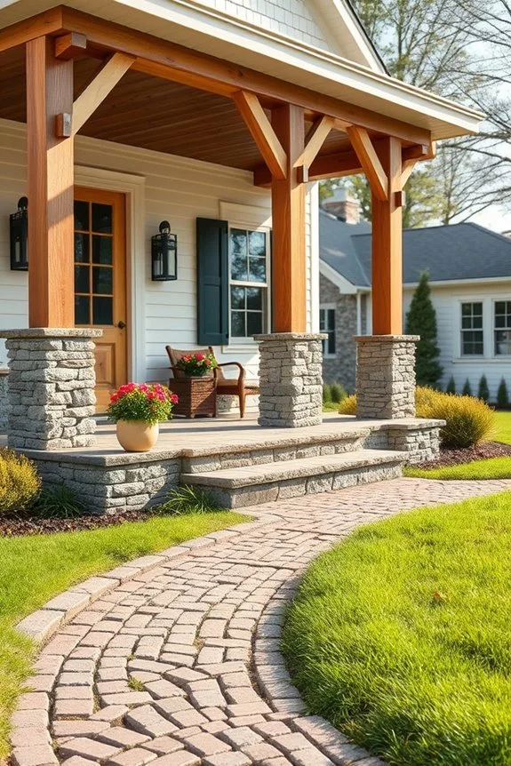 stone and brick accents
