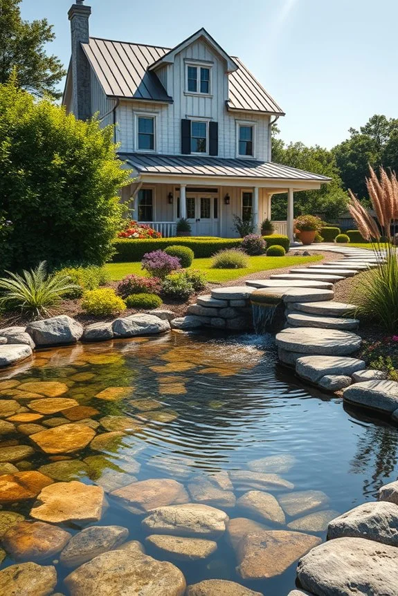 tranquil farmhouse water feature